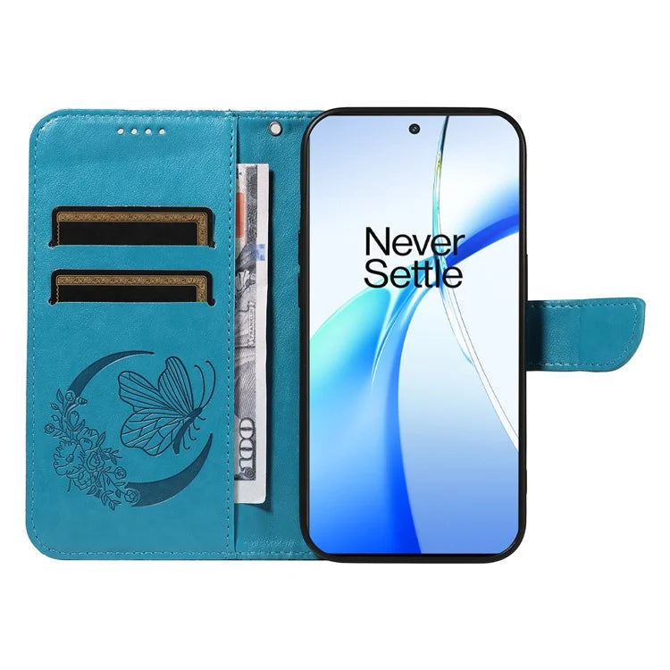 For OnePlus Ace 3V 5G Case Leather Wallet Flip Stand Butterfly Pattern Phone Cover
