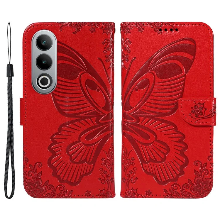 For OnePlus Ace 3V 5G Case Leather Wallet Flip Stand Butterfly Pattern Phone Cover