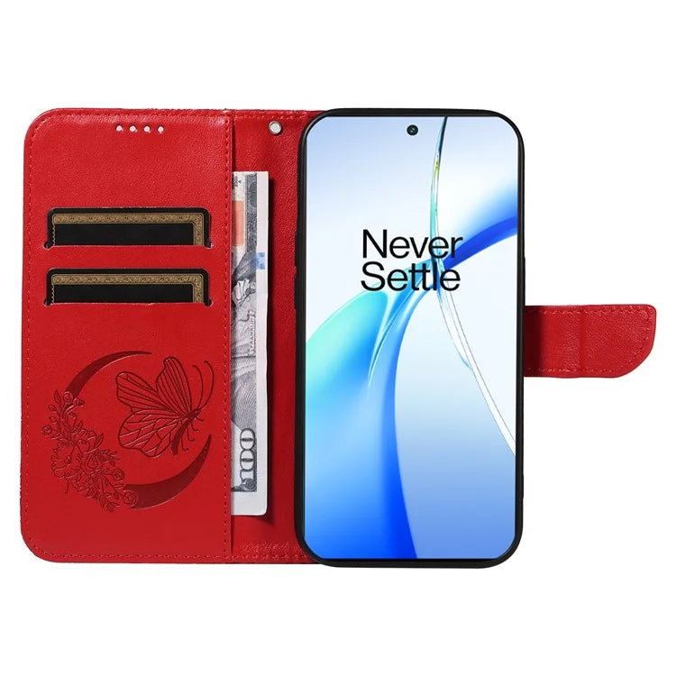 For OnePlus Ace 3V 5G Case Leather Wallet Flip Stand Butterfly Pattern Phone Cover
