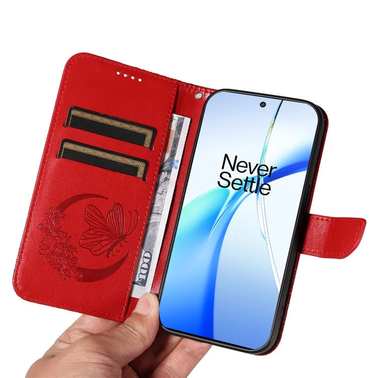 For OnePlus Ace 3V 5G Case Leather Wallet Flip Stand Butterfly Pattern Phone Cover