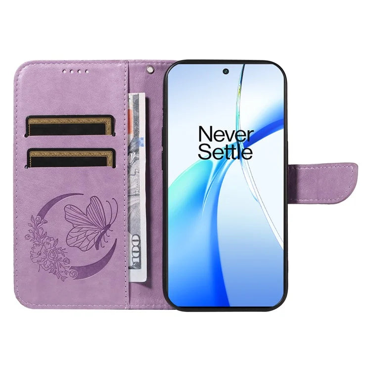For OnePlus Ace 3V 5G Case Leather Wallet Flip Stand Butterfly Pattern Phone Cover