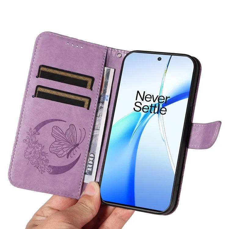 For OnePlus Ace 3V 5G Case Leather Wallet Flip Stand Butterfly Pattern Phone Cover