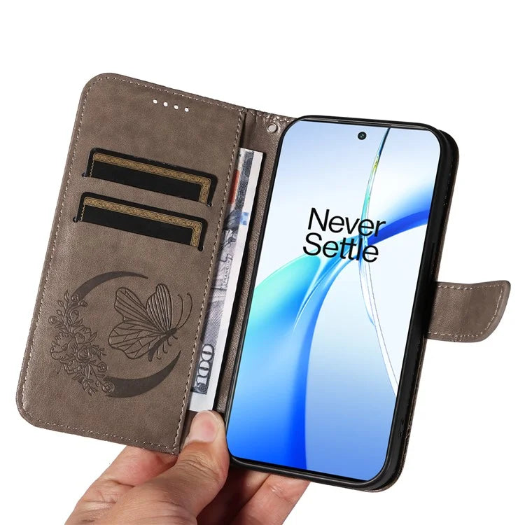 For OnePlus Ace 3V 5G Case Leather Wallet Flip Stand Butterfly Pattern Phone Cover