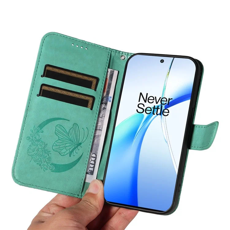 For OnePlus Ace 3V 5G Case Leather Wallet Flip Stand Butterfly Pattern Phone Cover