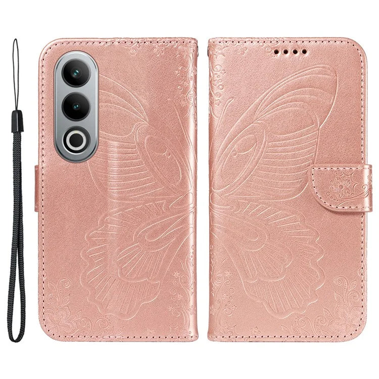For OnePlus Ace 3V 5G Case Leather Wallet Flip Stand Butterfly Pattern Phone Cover