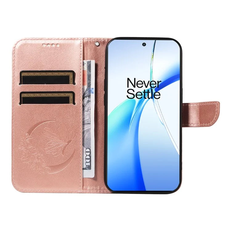 For OnePlus Ace 3V 5G Case Leather Wallet Flip Stand Butterfly Pattern Phone Cover