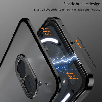 For Nothing Phone (2a) Case Pop-Up Snap Lock Anti-Drop Aluminium Alloy+PC Matte Phone Cover