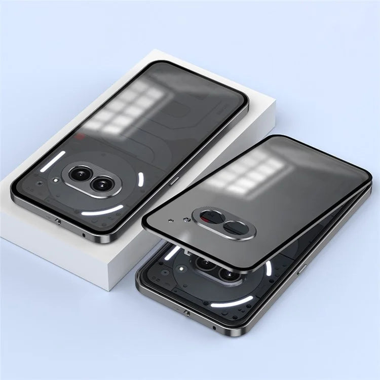 For Nothing Phone (2a) Case Pop-Up Snap Lock Anti-Drop Aluminium Alloy+PC Matte Phone Cover