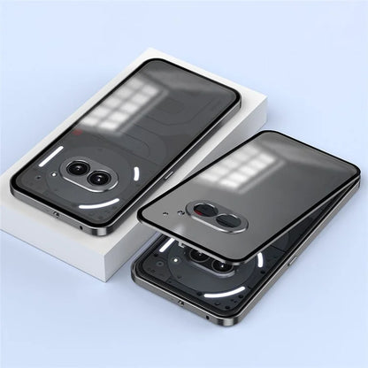 For Nothing Phone (2a) Case Pop-Up Snap Lock Anti-Drop Aluminium Alloy+PC Matte Phone Cover