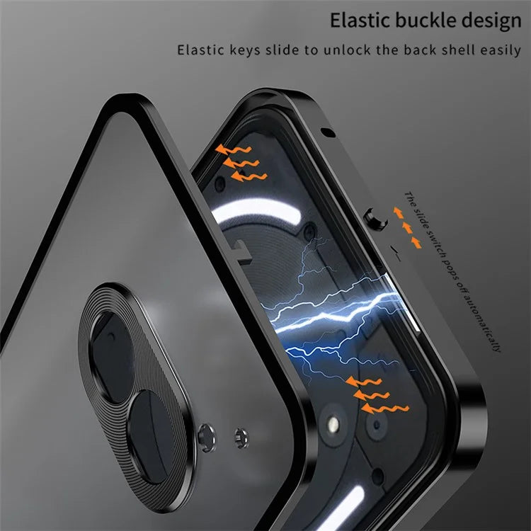 For Nothing Phone (2a) Case Pop-Up Snap Lock Anti-Drop Aluminium Alloy+PC Matte Phone Cover