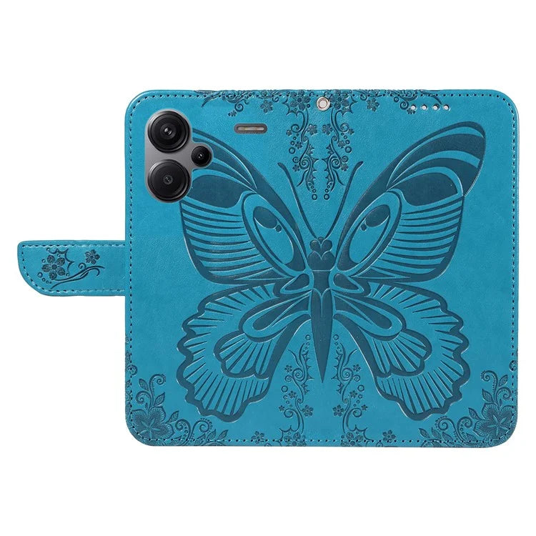 For Xiaomi Redmi Note 13 Pro+ 5G Case Butterfly Pattern PU Leather Folio Flip Phone Cover