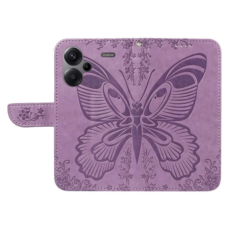 For Xiaomi Redmi Note 13 Pro+ 5G Case Butterfly Pattern PU Leather Folio Flip Phone Cover