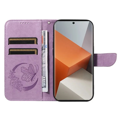 For Xiaomi Redmi Note 13 Pro+ 5G Case Butterfly Pattern PU Leather Folio Flip Phone Cover