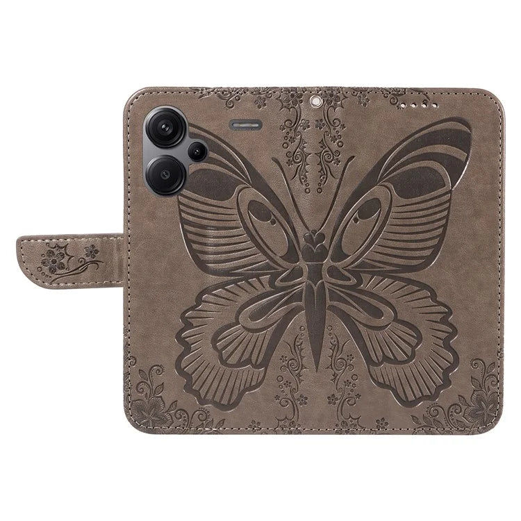 For Xiaomi Redmi Note 13 Pro+ 5G Case Butterfly Pattern PU Leather Folio Flip Phone Cover