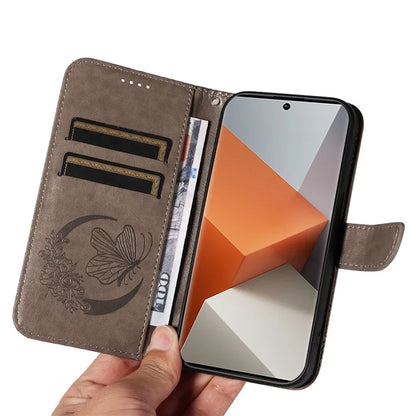 For Xiaomi Redmi Note 13 Pro+ 5G Case Butterfly Pattern PU Leather Folio Flip Phone Cover