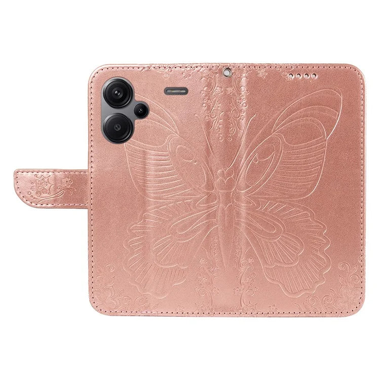 For Xiaomi Redmi Note 13 Pro+ 5G Case Butterfly Pattern PU Leather Folio Flip Phone Cover
