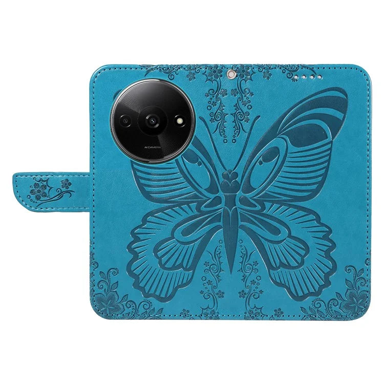 For Xiaomi Redmi A3 / Poco C61 4G Case Swallowtail Butterfly Flip PU Leather Phone Cover