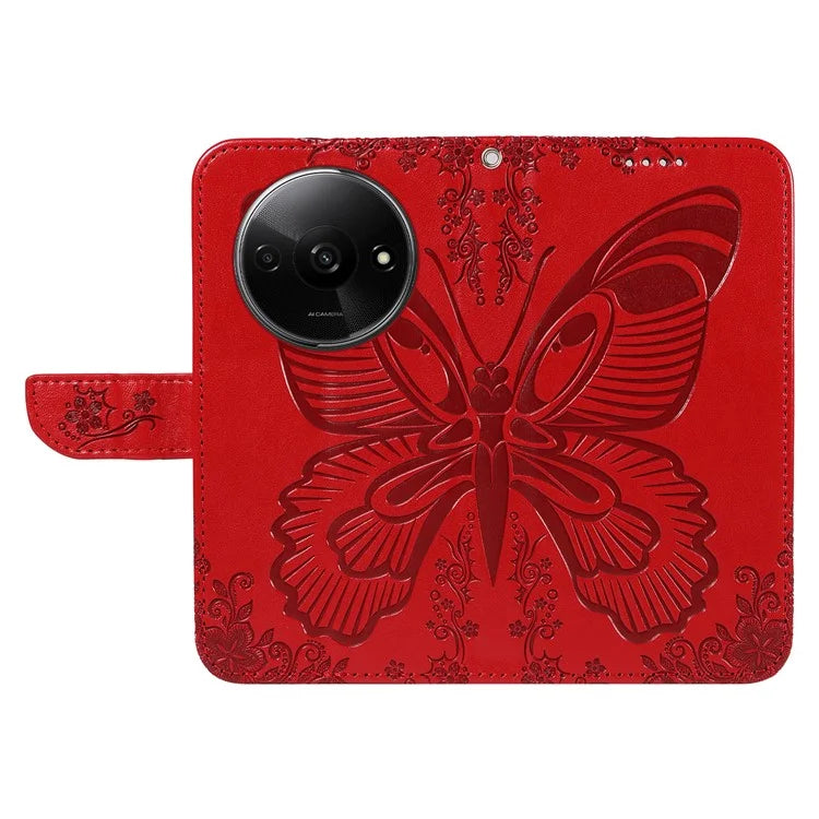 For Xiaomi Redmi A3 / Poco C61 4G Case Swallowtail Butterfly Flip PU Leather Phone Cover