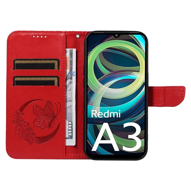 For Xiaomi Redmi A3 / Poco C61 4G Case Swallowtail Butterfly Flip PU Leather Phone Cover