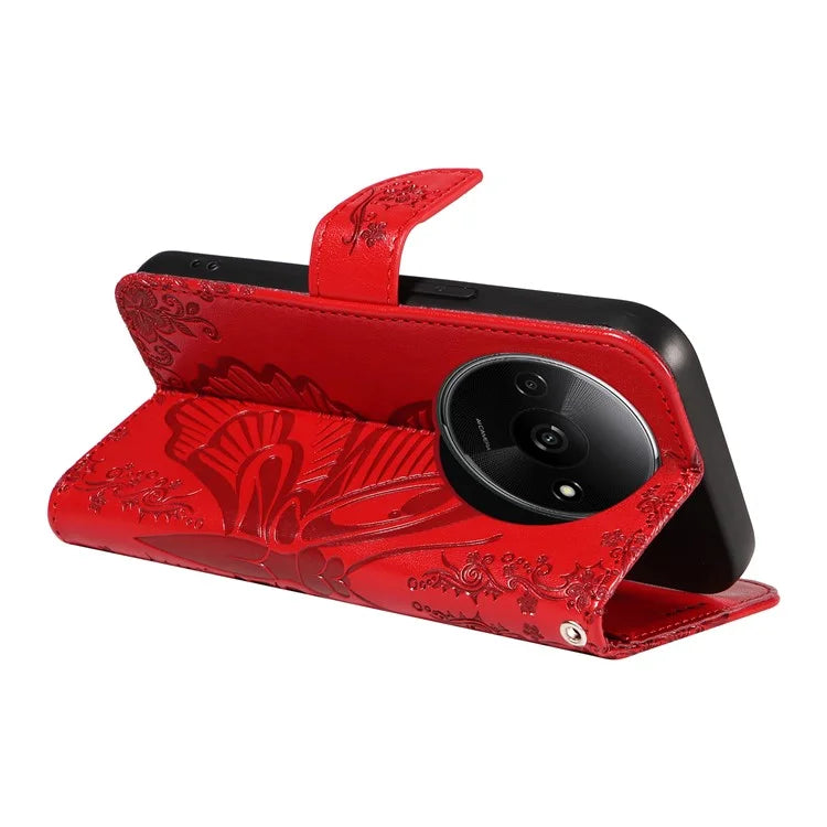 For Xiaomi Redmi A3 / Poco C61 4G Case Swallowtail Butterfly Flip PU Leather Phone Cover