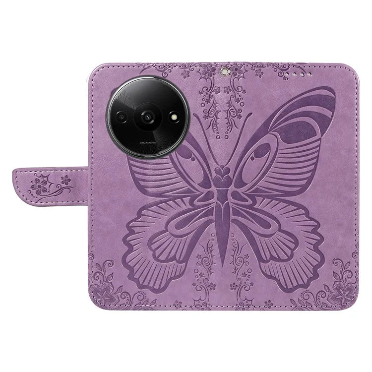 For Xiaomi Redmi A3 / Poco C61 4G Case Swallowtail Butterfly Flip PU Leather Phone Cover