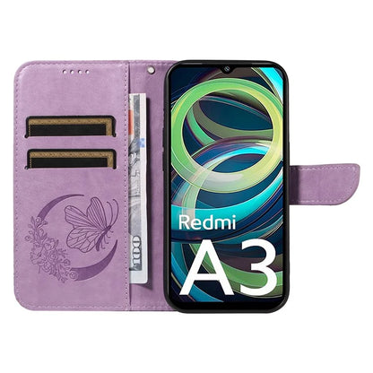 For Xiaomi Redmi A3 / Poco C61 4G Case Swallowtail Butterfly Flip PU Leather Phone Cover