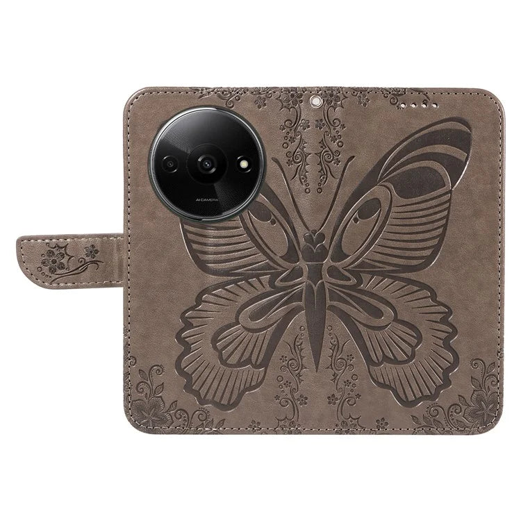 For Xiaomi Redmi A3 / Poco C61 4G Case Swallowtail Butterfly Flip PU Leather Phone Cover