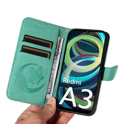 For Xiaomi Redmi A3 / Poco C61 4G Case Swallowtail Butterfly Flip PU Leather Phone Cover