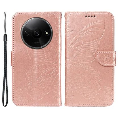 For Xiaomi Redmi A3 / Poco C61 4G Case Swallowtail Butterfly Flip PU Leather Phone Cover