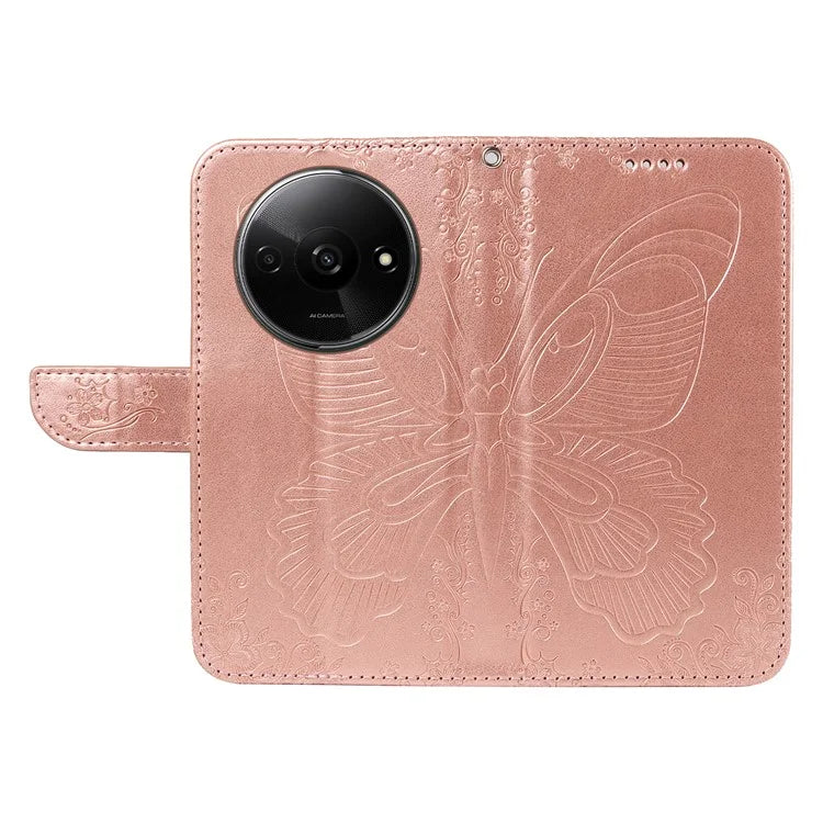 For Xiaomi Redmi A3 / Poco C61 4G Case Swallowtail Butterfly Flip PU Leather Phone Cover