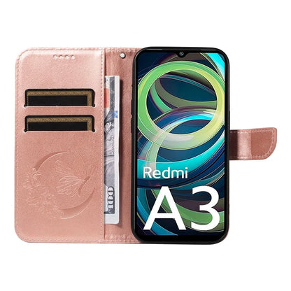 For Xiaomi Redmi A3 / Poco C61 4G Case Swallowtail Butterfly Flip PU Leather Phone Cover