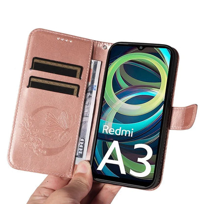 For Xiaomi Redmi A3 / Poco C61 4G Case Swallowtail Butterfly Flip PU Leather Phone Cover
