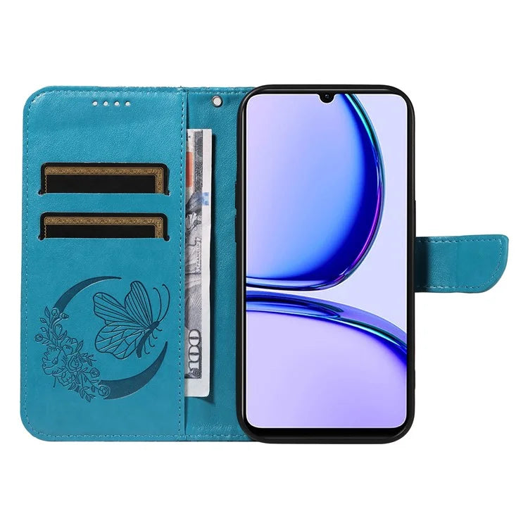 For Realme C53 (India) / Note 50 4G Case Butterfly Pattern Wallet Stand Leather Cover