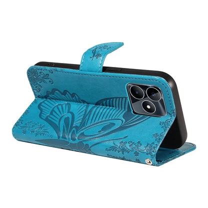 For Realme C53 (India) / Note 50 4G Case Butterfly Pattern Wallet Stand Leather Cover