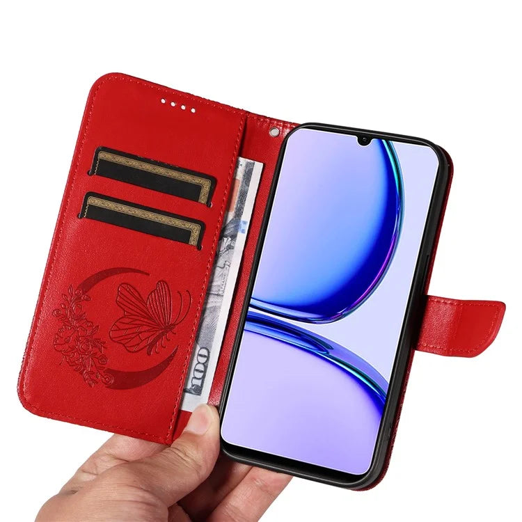 For Realme C53 (India) / Note 50 4G Case Butterfly Pattern Wallet Stand Leather Cover