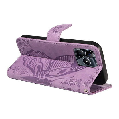 For Realme C53 (India) / Note 50 4G Case Butterfly Pattern Wallet Stand Leather Cover