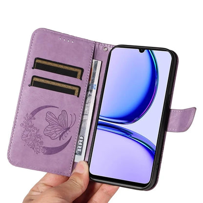 For Realme C53 (India) / Note 50 4G Case Butterfly Pattern Wallet Stand Leather Cover