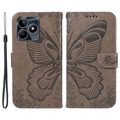 For Realme C53 (India) / Note 50 4G Case Butterfly Pattern Wallet Stand Leather Cover