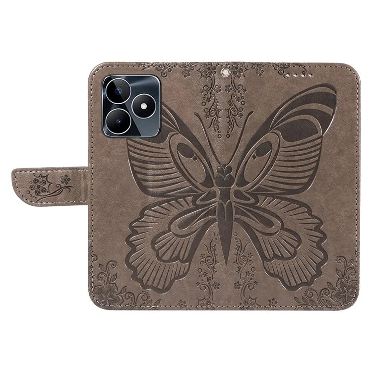 For Realme C53 (India) / Note 50 4G Case Butterfly Pattern Wallet Stand Leather Cover