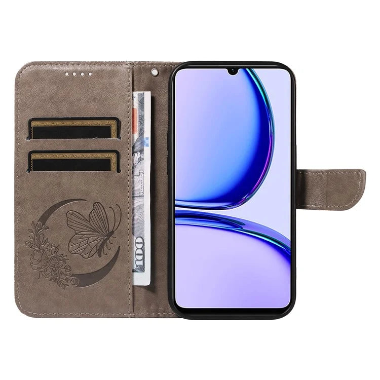For Realme C53 (India) / Note 50 4G Case Butterfly Pattern Wallet Stand Leather Cover