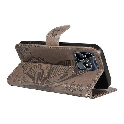 For Realme C53 (India) / Note 50 4G Case Butterfly Pattern Wallet Stand Leather Cover