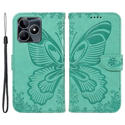 For Realme C53 (India) / Note 50 4G Case Butterfly Pattern Wallet Stand Leather Cover