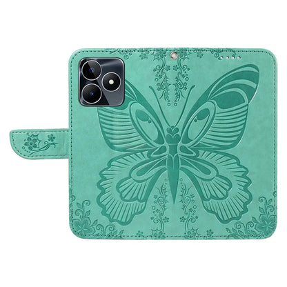 For Realme C53 (India) / Note 50 4G Case Butterfly Pattern Wallet Stand Leather Cover