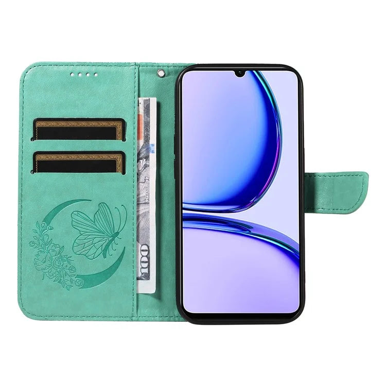 For Realme C53 (India) / Note 50 4G Case Butterfly Pattern Wallet Stand Leather Cover