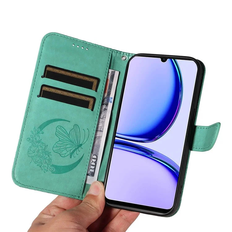 For Realme C53 (India) / Note 50 4G Case Butterfly Pattern Wallet Stand Leather Cover