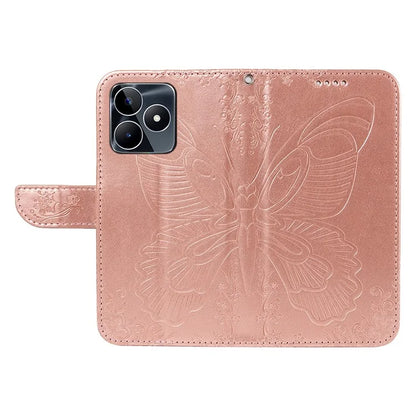 For Realme C53 (India) / Note 50 4G Case Butterfly Pattern Wallet Stand Leather Cover