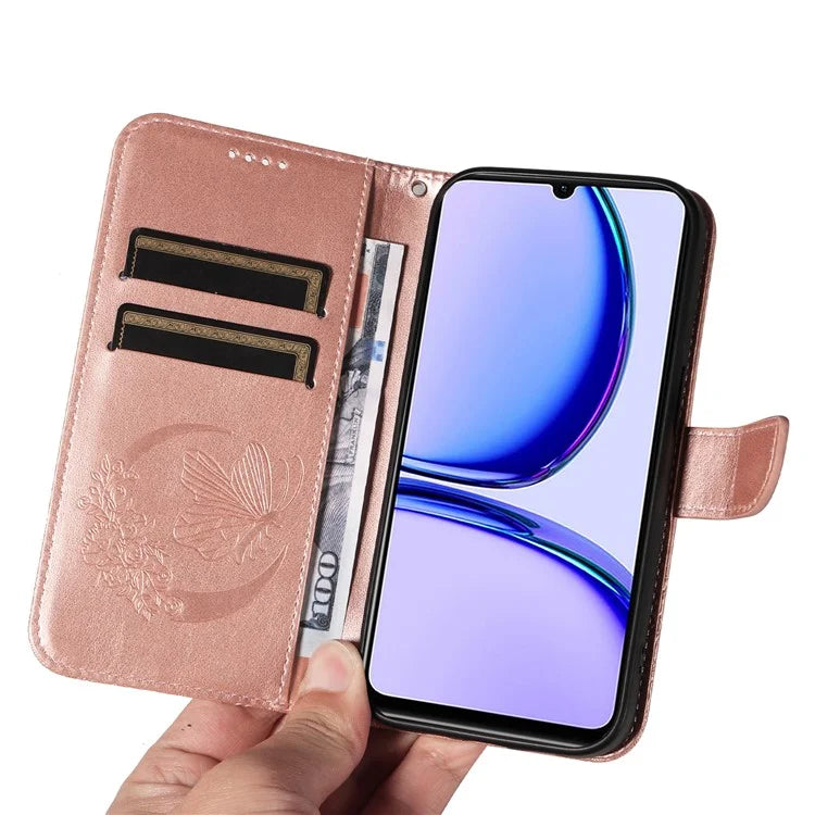 For Realme C53 (India) / Note 50 4G Case Butterfly Pattern Wallet Stand Leather Cover
