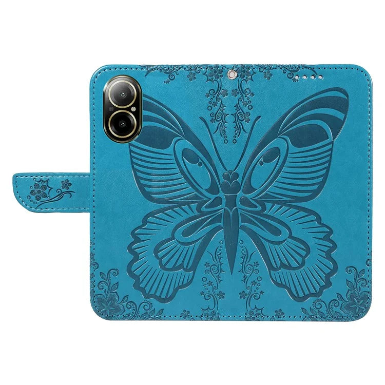 For Realme C67 4G PU Leather Phone Case Imprinted Pattern Wallet Phone Cover with Strap