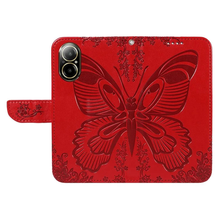 For Realme C67 4G PU Leather Phone Case Imprinted Pattern Wallet Phone Cover with Strap