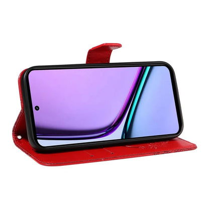 For Realme C67 4G PU Leather Phone Case Imprinted Pattern Wallet Phone Cover with Strap